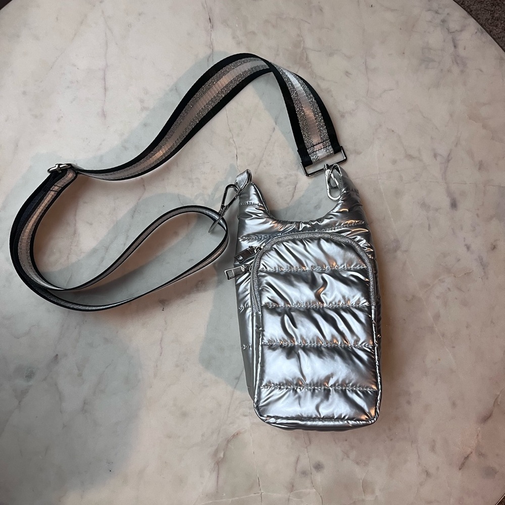 Wanderfull Silver Quilted Crossbody Bag